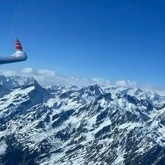 Flugwegposition um 14:23:02: Aufgenommen in der Nähe von Gemeinde Dölsach, Österreich in 3348 Meter